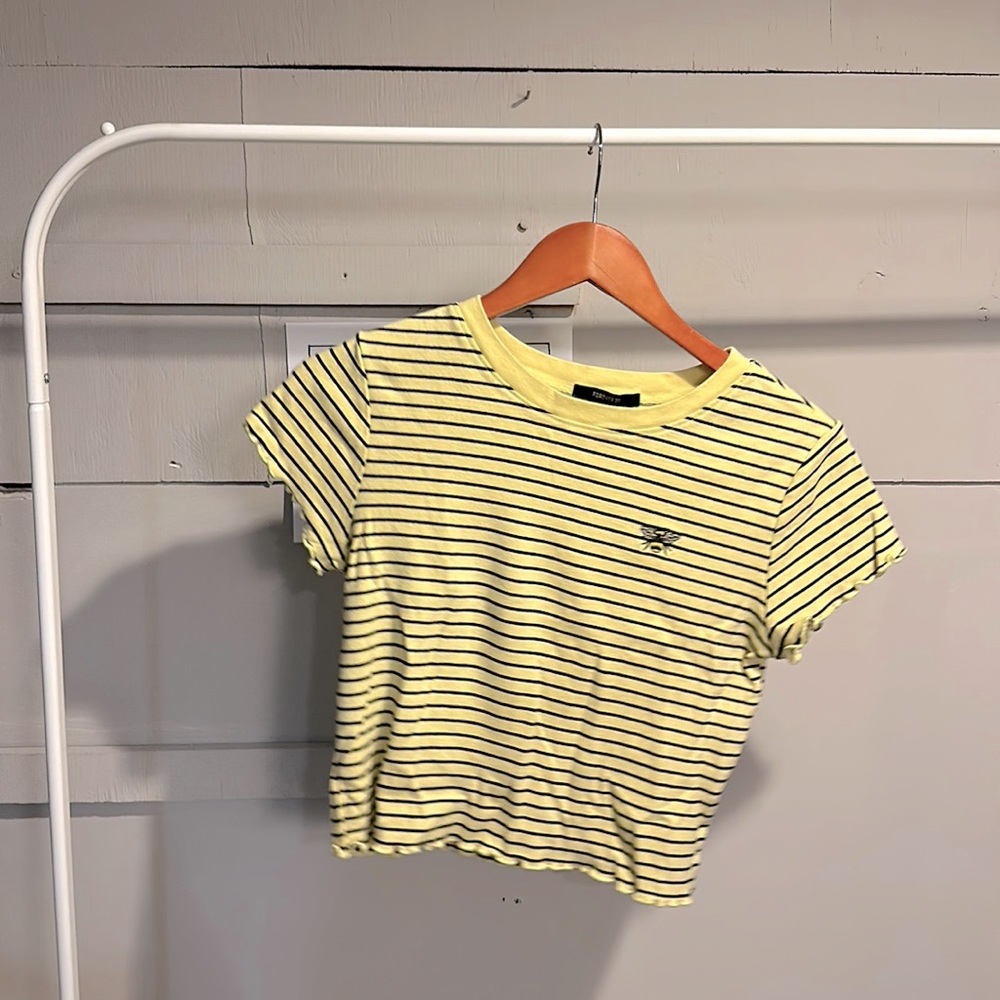 Yellow forever 21 crop top